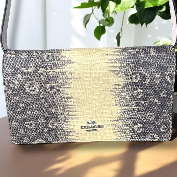 Coach Hayden Foldover Snakeskin Lizard Embossed Leather Crossbody - Picture 3 of 17